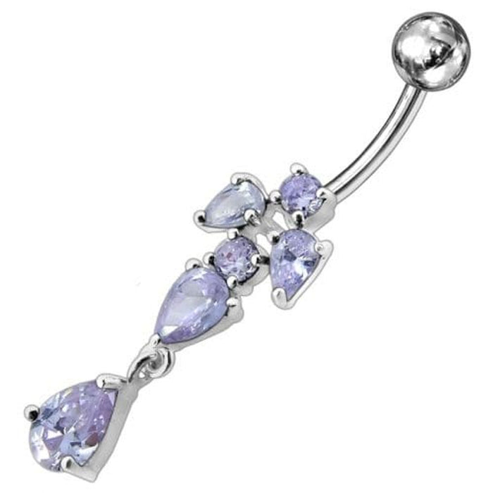 Fancy Jeweled Dangling Belly Ring Body Jewelry