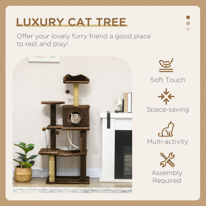 PawHut Modern Cat Tree - Scratching Posts, House, Hammock & More!