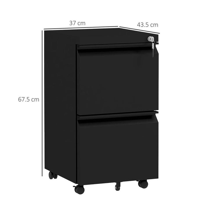 Vinsetto Steel File Cabinet w/ Lock & Hanging Bar for Letter A4 Legal, Black - Professional Quality