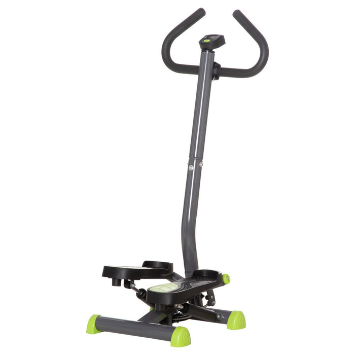 HOMCOM Twister Stepper, Step Machine, Aerobic Exercise Workout Machine w/Adjustable Resistance, LCD Screen and Handlebars - Grey