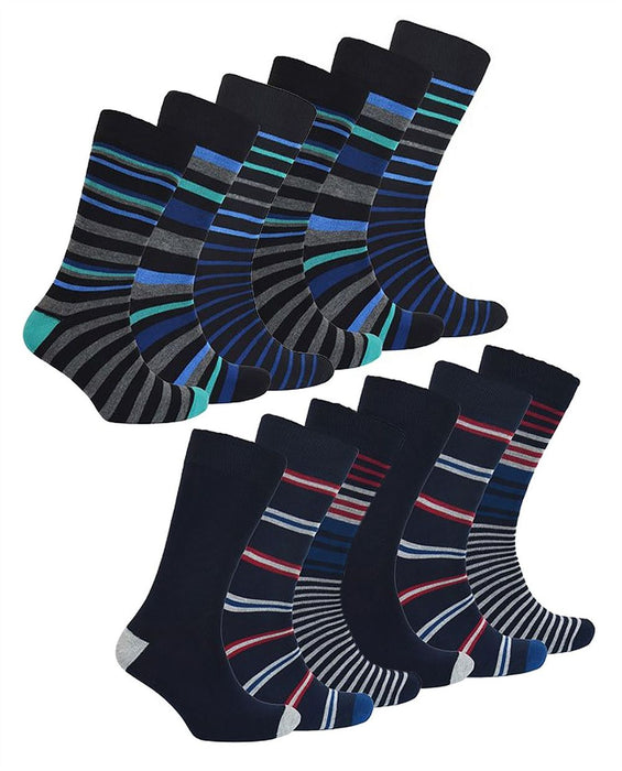 Mens 12 Pack Bamboo Design Socks