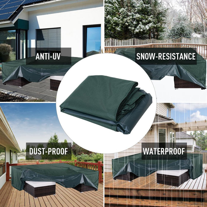 Durable 230x230cm Green Outdoor Furniture Cover | Heavy-Duty PVC Coated 600D Waterproof Protection