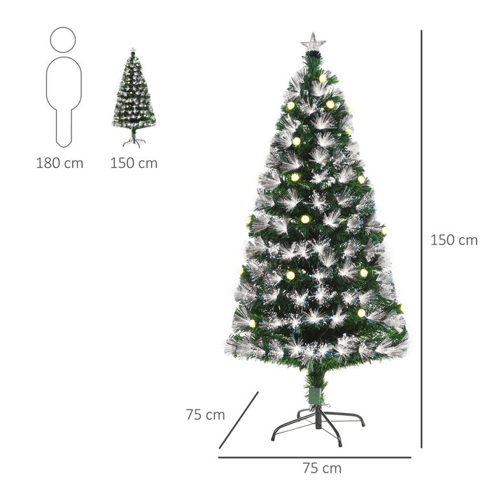 5ft White Light Christmas Tree 90 LEDs Star Topper Tri-Base Pre-Lit Home