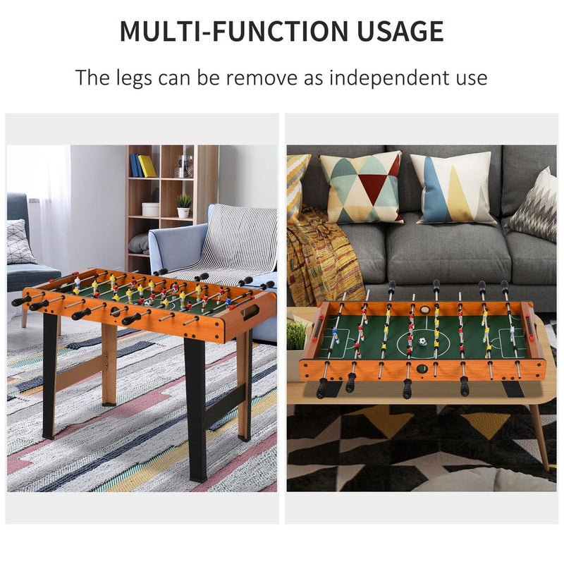 HOMCOM Football Table Heavy Duty 84.5cm for Arcades, Pub, Game Room, 8 Rods, 2 Foosballs