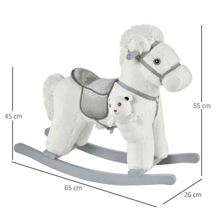 Kid's Plush Ride-On Rocking Horse | Soft Toy Grip | HOMCOM