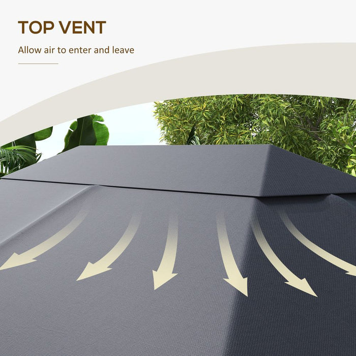 Top-Quality Outsunny 3x4m Gazebo Canopy - Dark Grey, Durable & Ventilated replacement roof cover