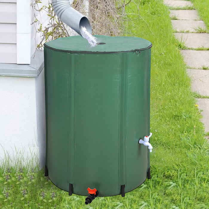 100 Gallon Folding Rain Barrel Water Collector Green