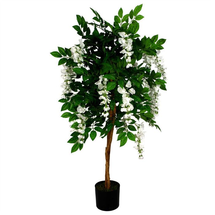 Premium 130cm Artificial Wisteria Tree - White Flowers - Lifelike Luxury - Best Quality