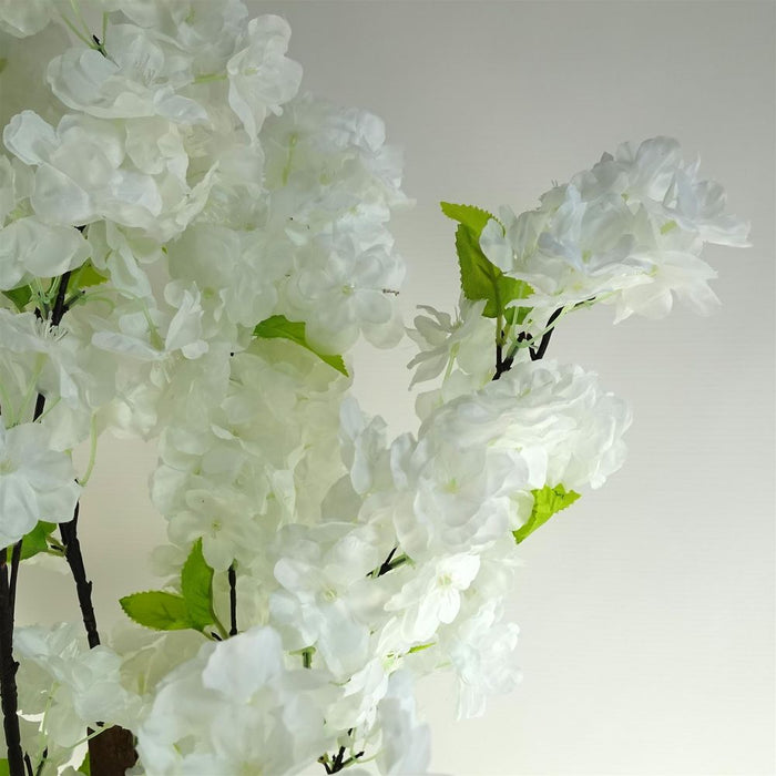 150cm Artificial White Cherry Blossom Tree - High-Quality, Realistic Decor for Home & Office