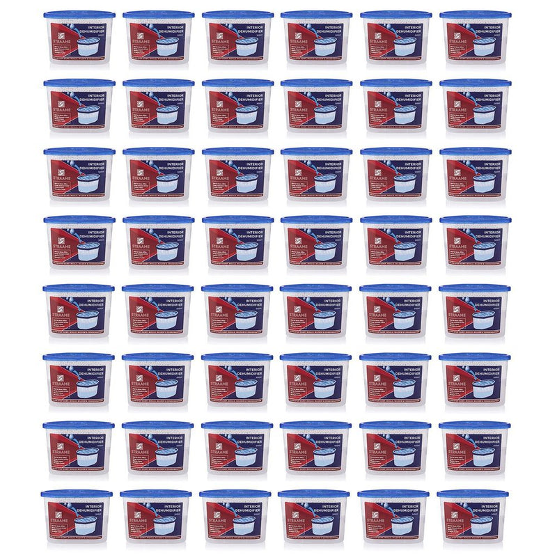 Straame Dehumidifier 500ml - 48 Pack | Long Lasting & High Quality | Removes Damp, Mildew, & Condensation