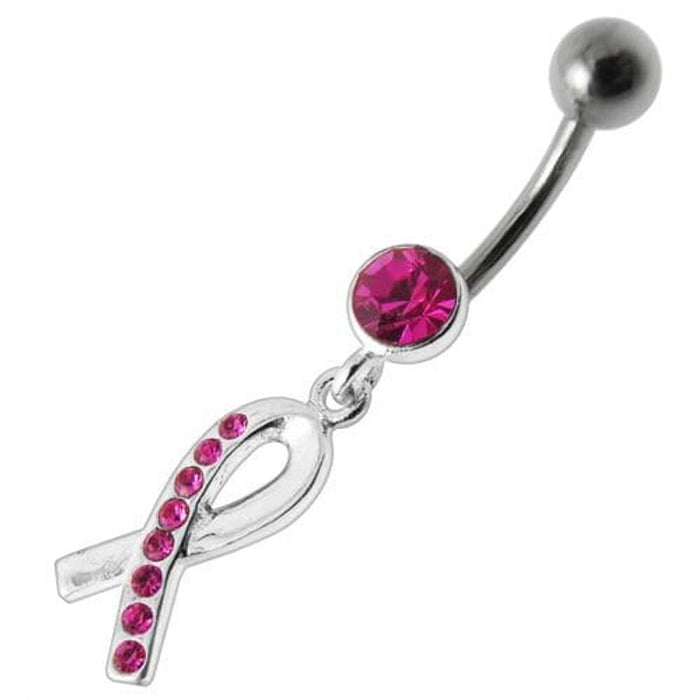 Fancy  Jeweled  CROSS Dangling Belly Ring