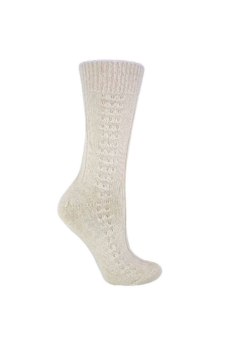 Ladies Cream 100% Pure Wool Bed Socks