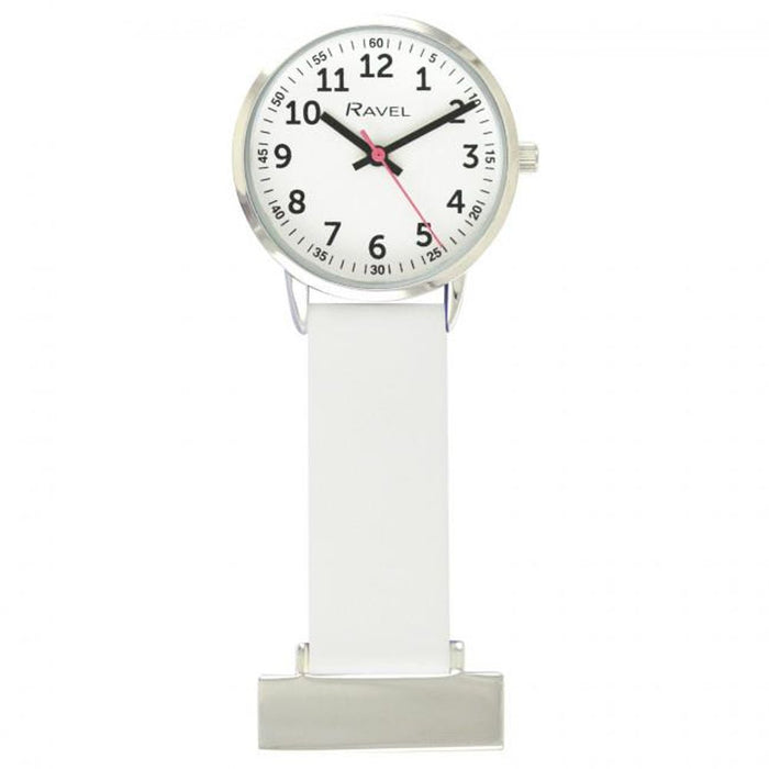 Ravel White Silicone Nurses Fob Watch - Hygienic & Stylish R1107.4