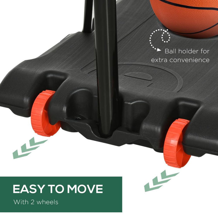 SPORTNOW Kids Adjustable Basketball Hoop: Height 1.8-2m, Portable Stand, Wheels