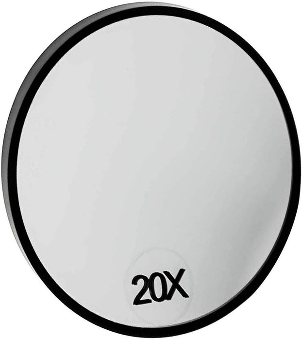 Crystal Clear 20X Magnifying Mirror | Makeup Cosmetic & Eye Makeup | Travel Size Suction Mirror | Professional Quality