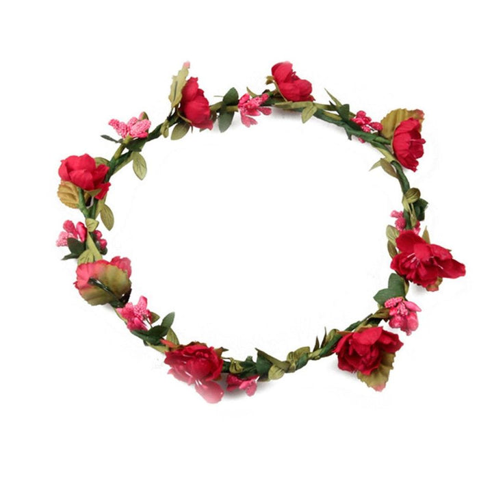 Aquarius Women Red Flower Head Crown: Elegant & Easy to Wear, Perfect for Weddings, Brides, Parties