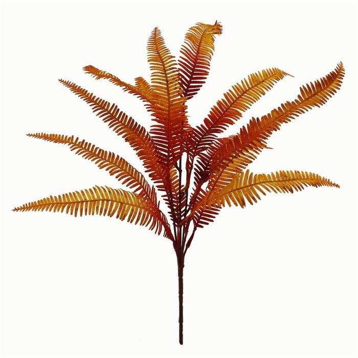 6 x 55cm Artificial Autumn Fern Bush Plant