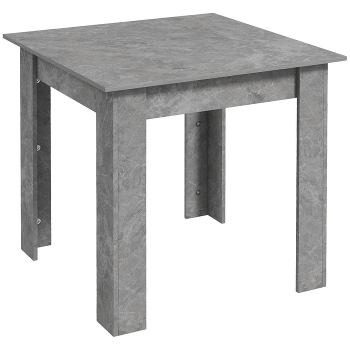 HOMCOM Square Dining Table: Faux Cement Effect in Living Room, Dining Room