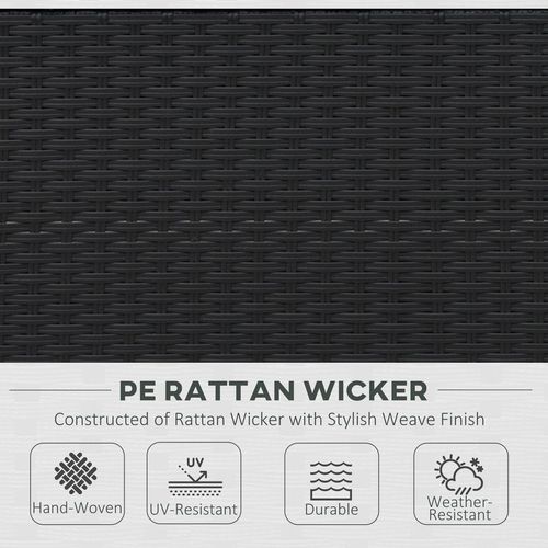 4pc Patio Garden Rattan Wicker Sofa 2-Seater Loveseat Chair Table Black