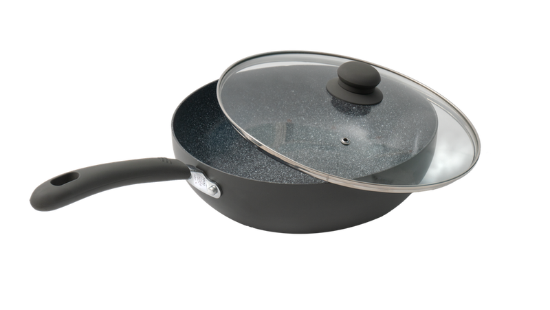 High-quality Durastone Grey 28cm Wok - Non-stick & with Lid