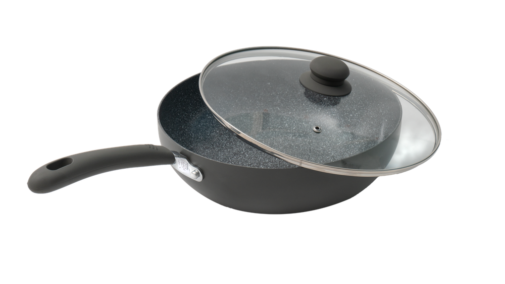 High-quality Durastone Grey 28cm Wok - Non-stick & with Lid