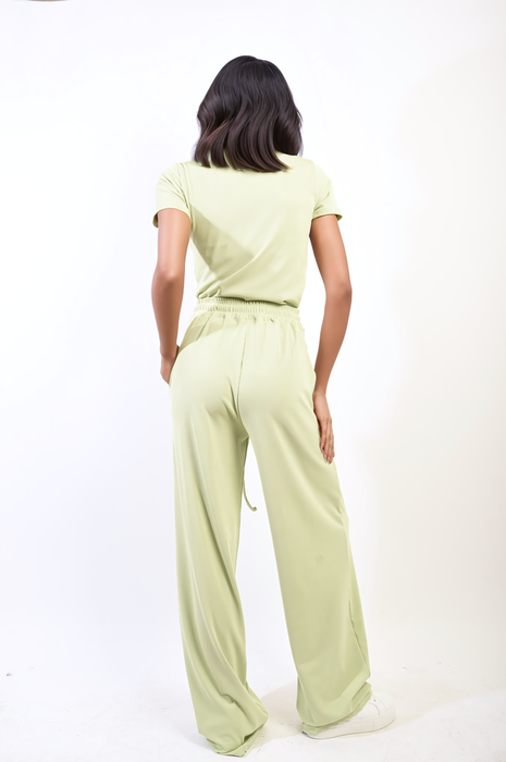 Naomi Short Sleeve Bodysuit & High Waist Drawstring Trouser Co-ord Set