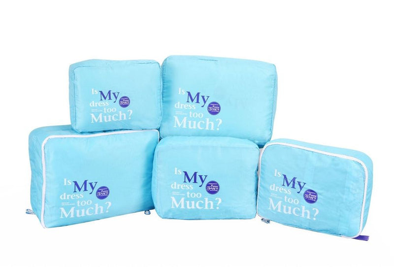 Vinsani [Blue] 5PC Travel Essential Bag-in-Bag Set - Perfect for Travel, Vacation, Business - High Quality and Durable