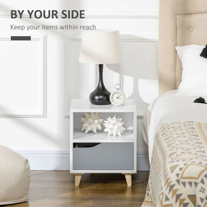 Modern Nightstand - 2-in-1 Storage Solution for Bedroom & Living Room