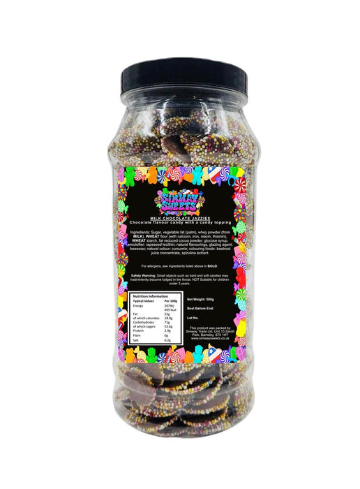 Milk Chocolate Jazzles Snowies Jazzies Retro Sweets Gift Jar