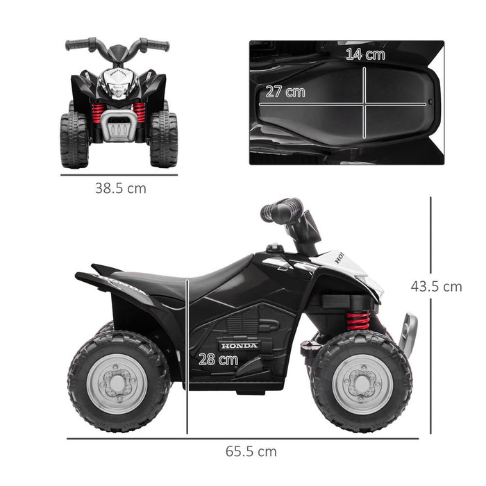 Honda Licensed Kids Electric Quad Bike 6V ATV Ride On 1.5-3 Years Black