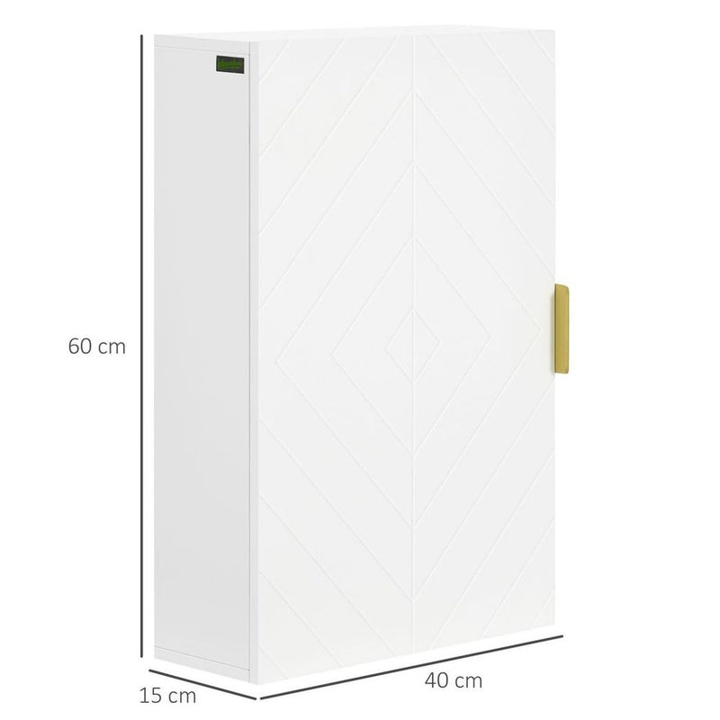 kleankin Bathroom Wall Cabinet with Adjustable Shelves for Hallway, Living Room
