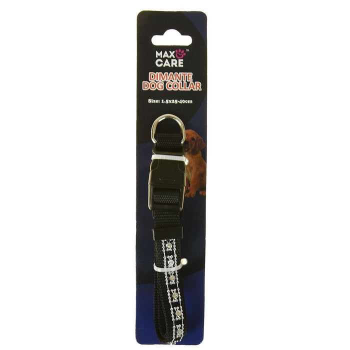 Dimante Dog Collar 1.5x25.40cm BLACK 5060470910914