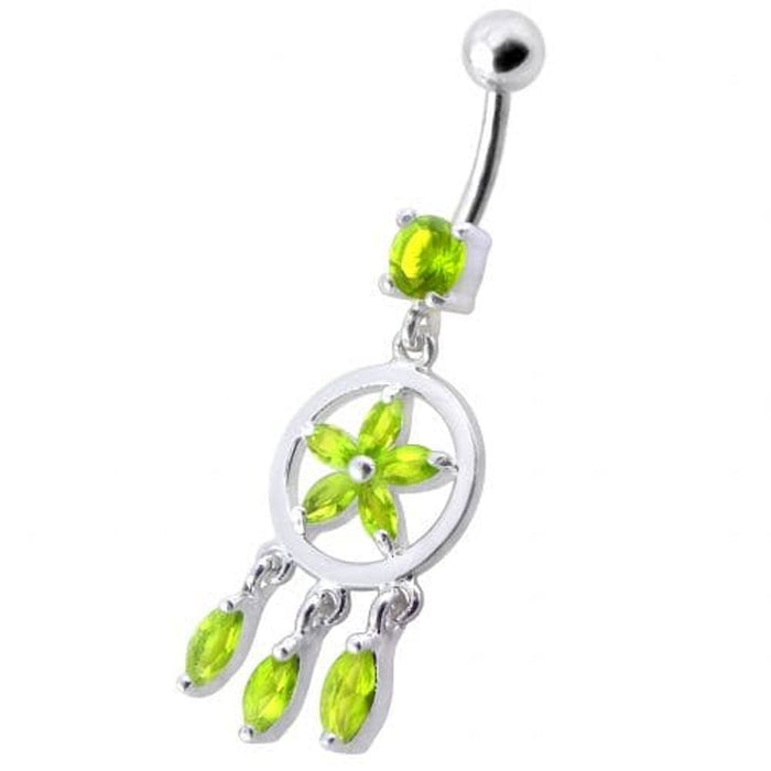 Fancy Dangling SS Belly Ring