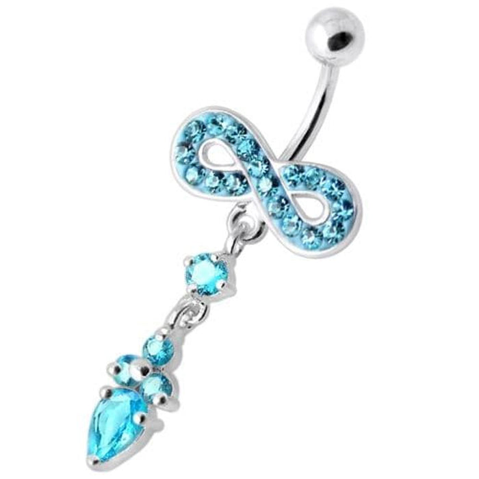 Jeweled Infinity Dangling Navel belly bar