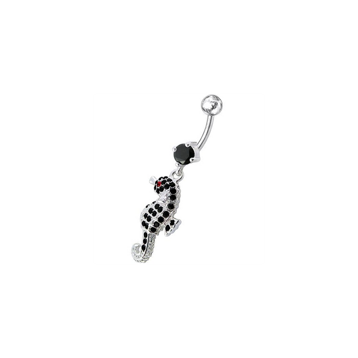 Jeweled Sea Horse Dangling Belly Ring