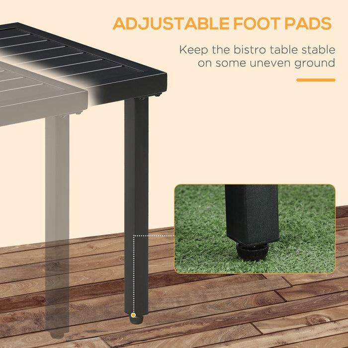 Outsunny Garden Side Table Coffee Table with Umbrella Hole for Patio Balcony