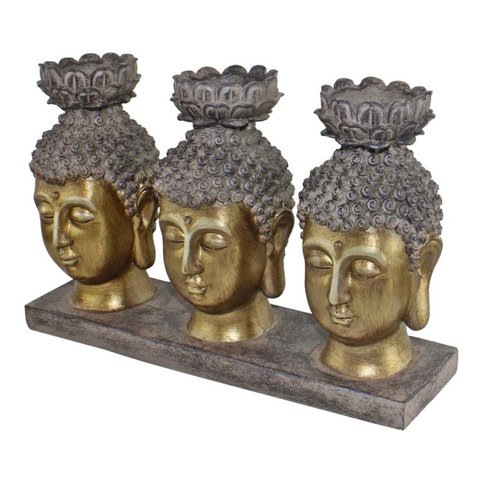 Stylish Triple Candle Holder, Buddha Design