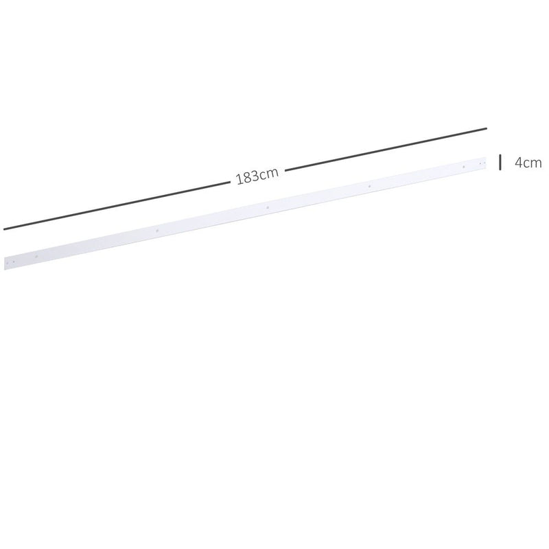 6ft Modern Carbon Steel Sliding Door Track Kit White