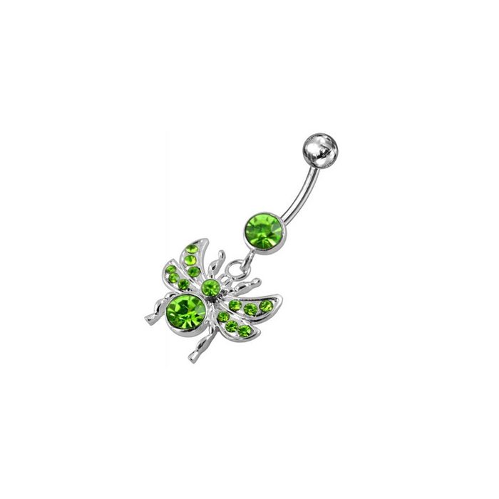 Jeweled flies Dangling Belly Ring