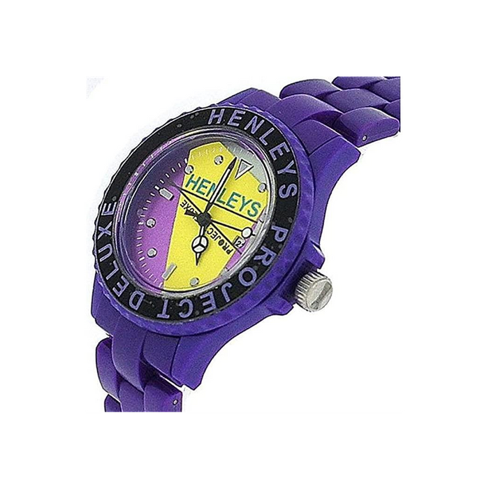 Henleys Project Deluxe Women's Set of 2 Plastic Watches Purple-White - CLEARANCE SALE - LIMITED STOCK