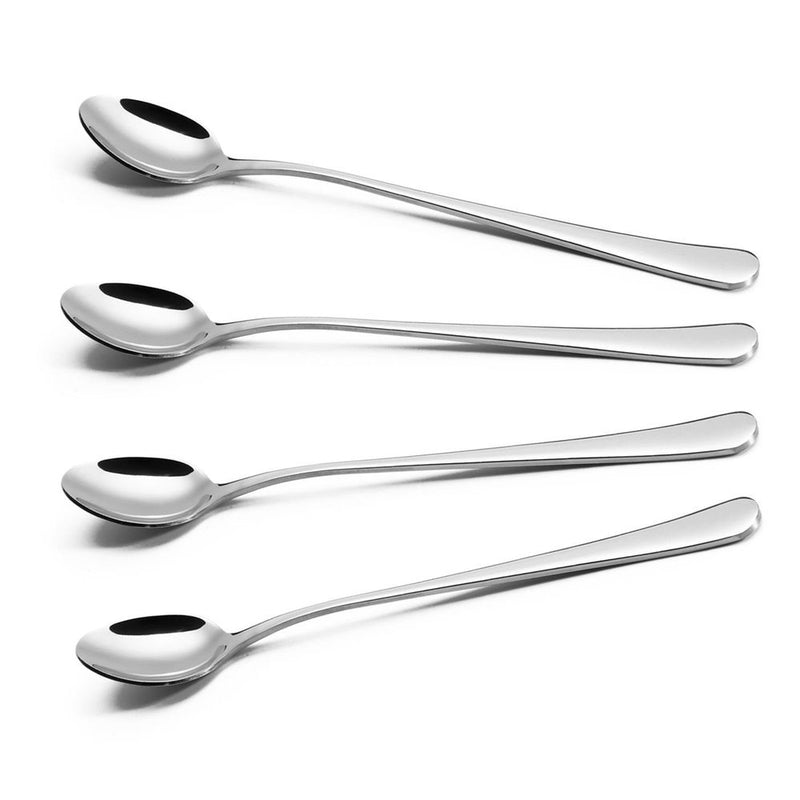 Elegant 8pc SS Long Handle Latte Spoons - Top Quality for Kitchen, Hotel, Restaurant - Perfect Gift!