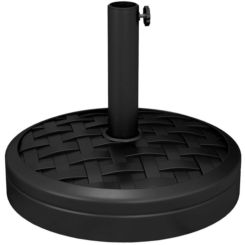 Premium Heavy-Duty Rattan-Effect Concrete Parasol Base - Securely Holds Umbrella, Perfect for Patio and Garden
