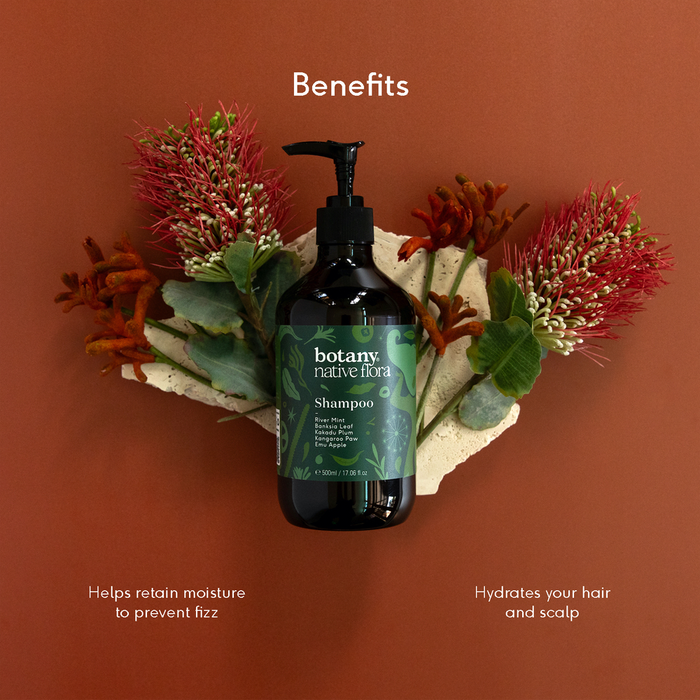 Botany Native Flora Shampoo 500ml - Cleanse, Hydrate, and Refresh with Antioxidant-rich Australian Extracts