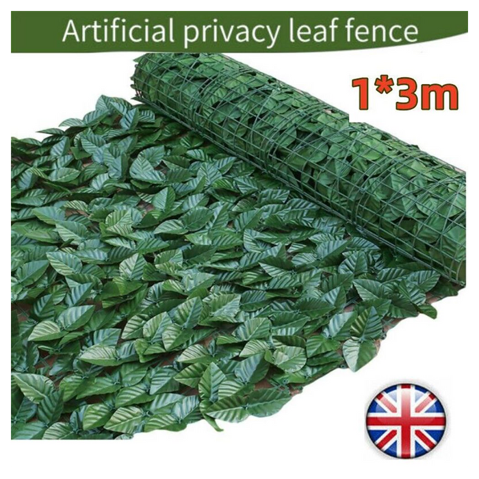 3m Artificial Hedge Fake Ivy Leaf Garden Fence Privacy Screening Roll Wall Panel