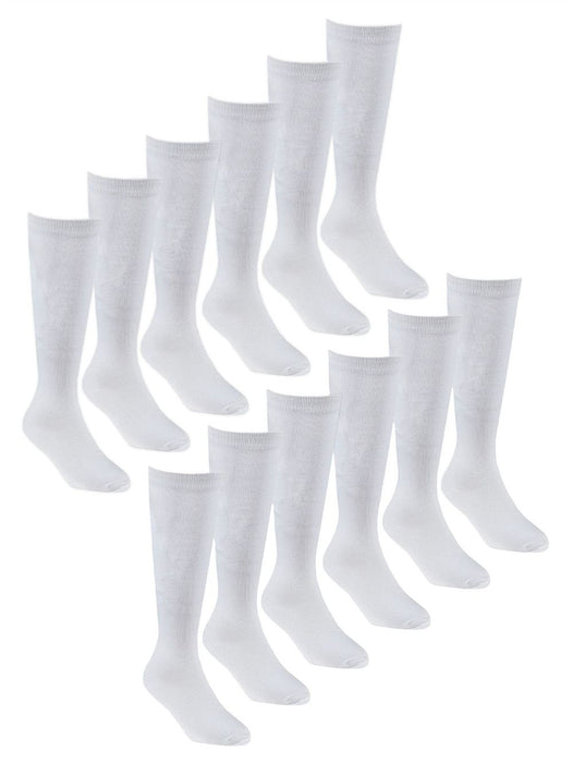 12 PAIRS - Girls Bamboo Knee High School Socks