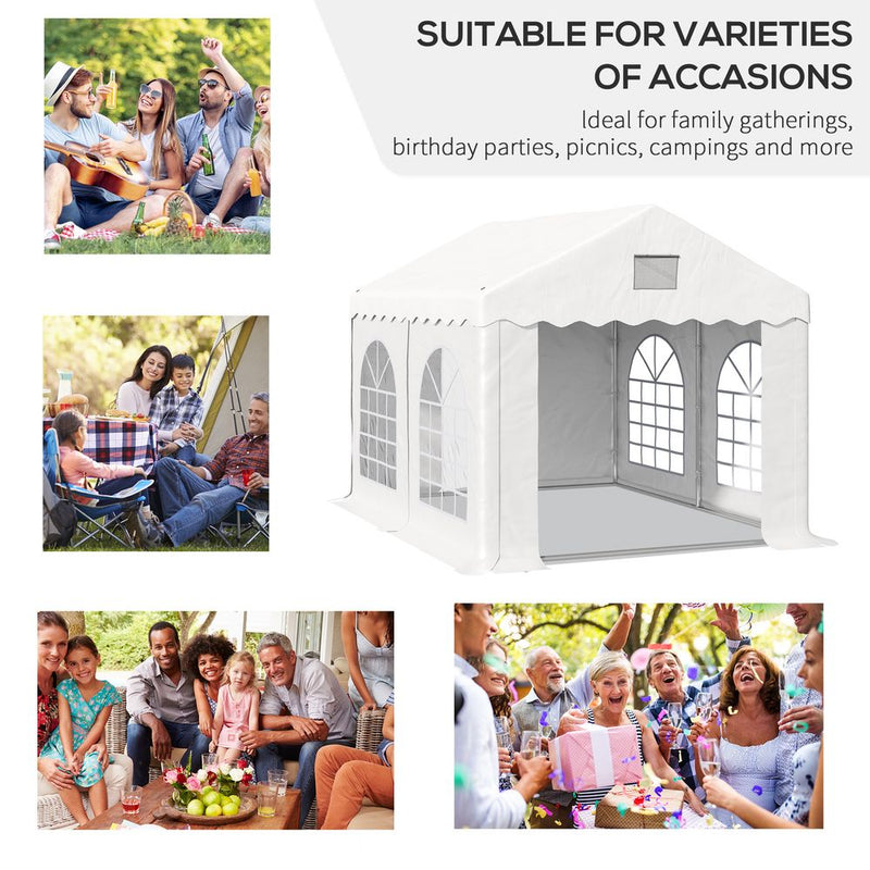 Premium 4x3m Gazebo Canopy - High-Quality PE Material, 4 Walls, White - Perfect for Parties and Events