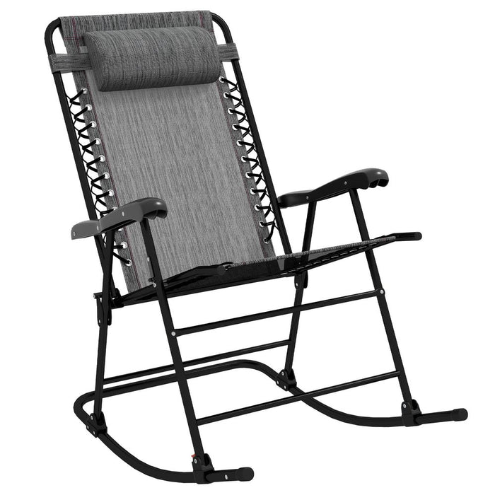 Premium Quality Outsunny Zero Gravity Rocking Chair - Foldable & Portable - Ideal for Outdoors - Grey