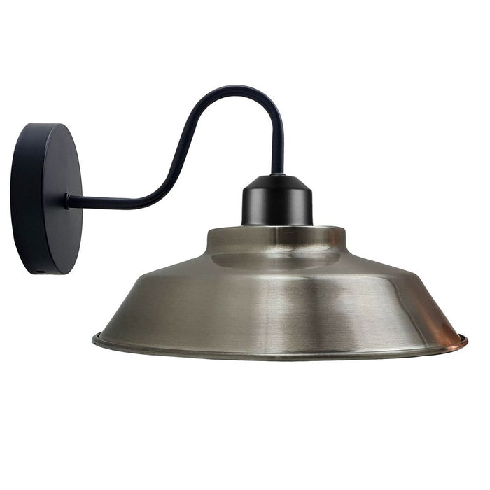 Retro Industrial Wall Lights - E27 Indoor Sconce - Metal Bowl Shape Shade - Basement, Bedroom, Home Office