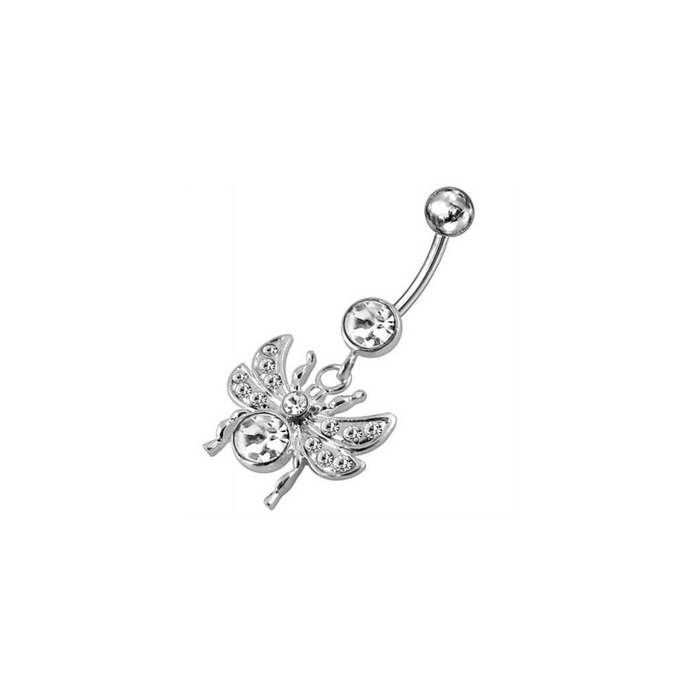 Jeweled flies Dangling Belly Ring