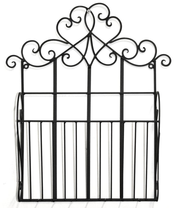 Premium Quality Black Scroll Wall Hanging Magazine Rack